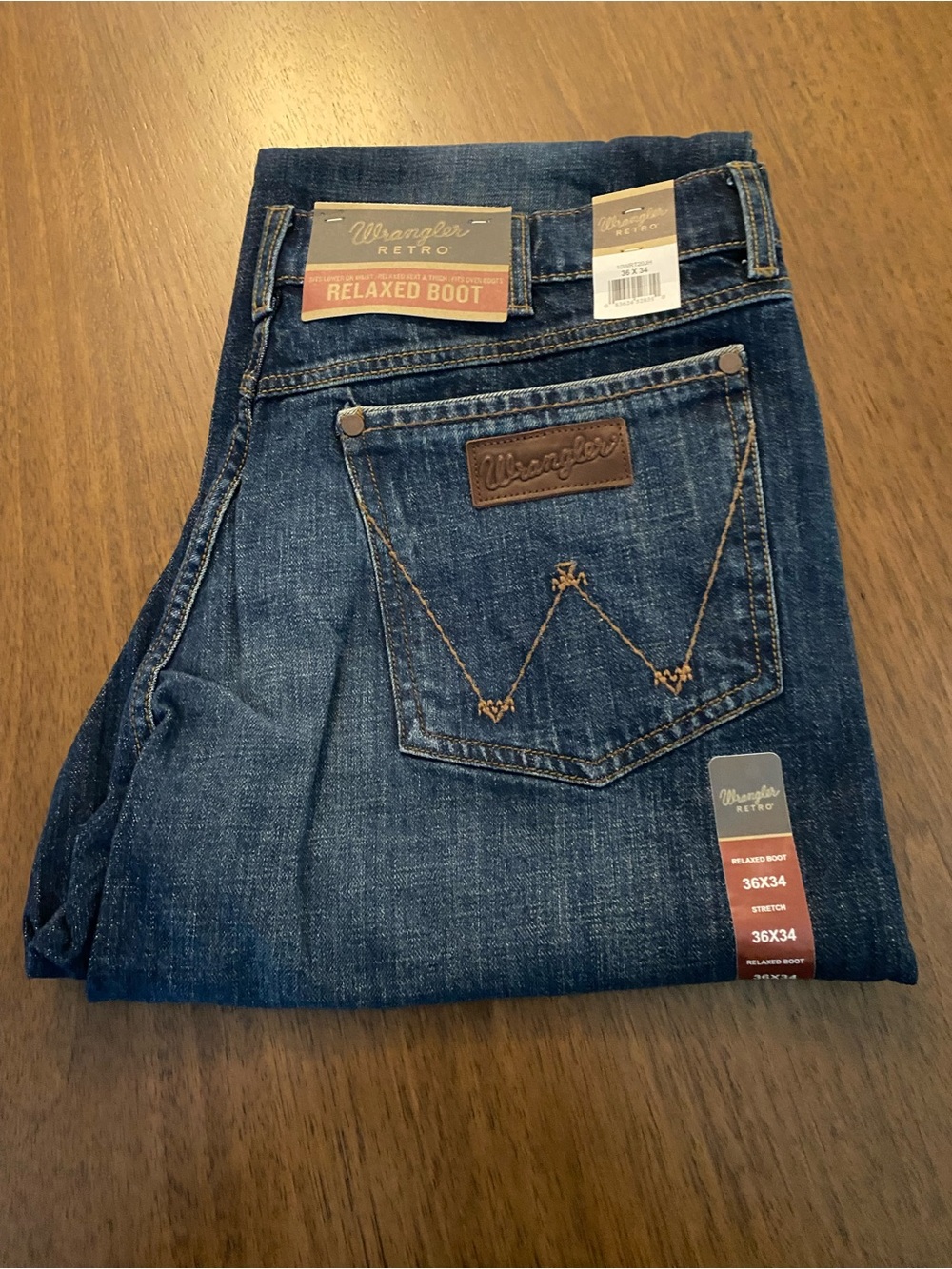 Wrangler Dark Blue Relaxed Bootcut Men's Jeans 34/36